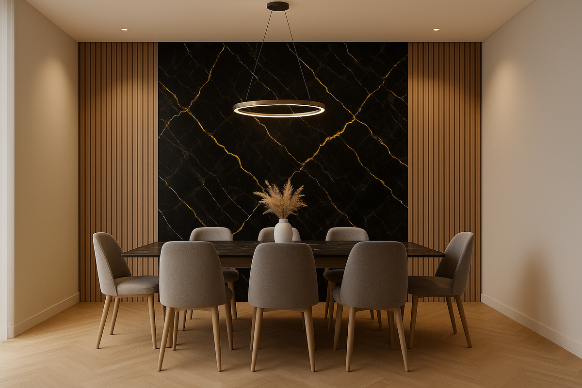 PVC Marble HH24863 (Negro Veteado Dorado).